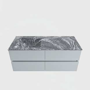 MONDIAZ VICA-DLUX 120cm badmeubel onderkast Clay 4 lades. Inbouw wastafel CLOUD links zonder kraangat, kleur Lava.