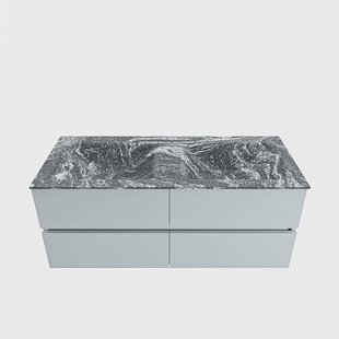 MONDIAZ VICA-DLUX 120cm badmeubel onderkast Clay 4 lades. Inbouw wastafel CLOUD dubbel zonder kraangat, kleur Lava.