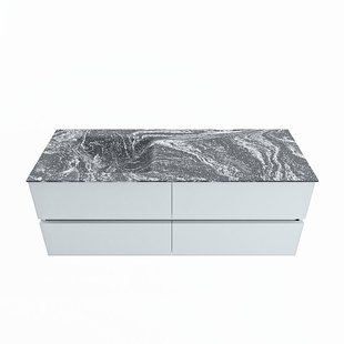 MONDIAZ VICA-DLUX 130cm badmeubel onderkast Clay 4 lades. Inbouw wastafel CLOUD links 1 kraangat, kleur Lava.