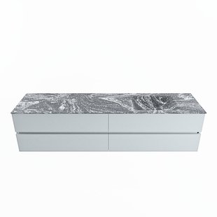 MONDIAZ VICA-DLUX 200cm badmeubel onderkast Clay 4 lades. Inbouw wastafel CLOUD rechts 1 kraangat, kleur Lava.