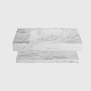 MONDIAZ ALAN-DLUX 90cm planchet Glace. Vrijhangende wastafel CLOUD midden 1 kraangat, kleur Glace.