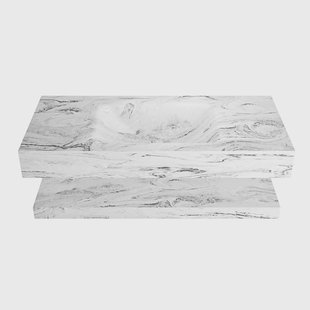 MONDIAZ ALAN-DLUX 100cm planchet Glace. Vrijhangende wastafel CLOUD midden 1 kraangat, kleur Glace.