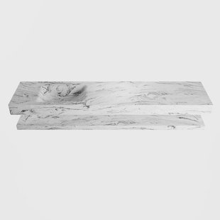 MONDIAZ ALAN-DLUX 200cm planchet Glace. Vrijhangende wastafel CLOUD links 1 kraangat, kleur Glace.