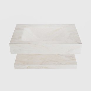 MONDIAZ ALAN-DLUX 70cm planchet Ostra. Vrijhangende wastafel CLOUD midden zonder kraangat, kleur Ostra.