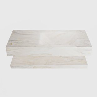 MONDIAZ ALAN-DLUX 100cm planchet Ostra. Vrijhangende wastafel CLOUD rechts 1 kraangat, kleur Ostra.