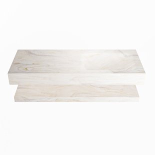 MONDIAZ ALAN-DLUX 120cm planchet Ostra. Vrijhangende wastafel CLOUD rechts 1 kraangat, kleur Ostra.