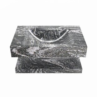 MONDIAZ ALAN-DLUX 70cm planchet Lava. Vrijhangende wastafel CLOUD midden zonder kraangat, kleur Lava.