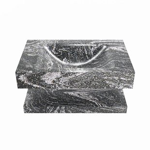 MONDIAZ ALAN-DLUX 70cm planchet Lava. Vrijhangende wastafel CLOUD midden 1 kraangat, kleur Lava.