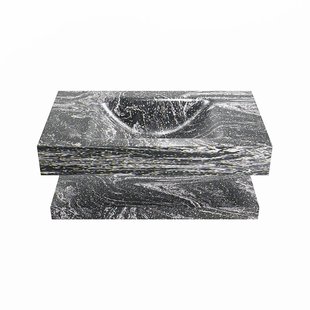 MONDIAZ ALAN-DLUX 80cm planchet Lava. Vrijhangende wastafel CLOUD midden zonder kraangat, kleur Lava.