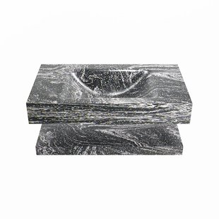 MONDIAZ ALAN-DLUX 80cm planchet Lava. Vrijhangende wastafel CLOUD midden 1 kraangat, kleur Lava.