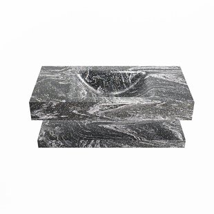 MONDIAZ ALAN-DLUX 90cm planchet Lava. Vrijhangende wastafel CLOUD midden zonder kraangat, kleur Lava.