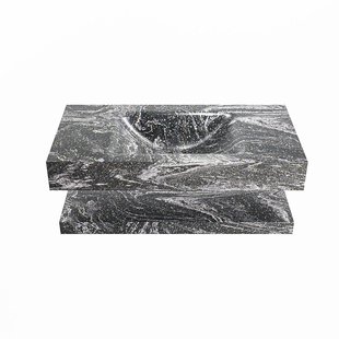 MONDIAZ ALAN-DLUX 90cm planchet Lava. Vrijhangende wastafel CLOUD midden 1 kraangat, kleur Lava.