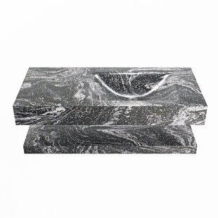 MONDIAZ ALAN-DLUX 100cm planchet Lava. Vrijhangende wastafel CLOUD rechts zonder kraangat, kleur Lava.