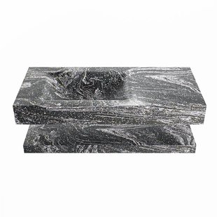 MONDIAZ ALAN-DLUX 100cm planchet Lava. Vrijhangende wastafel CLOUD links 1 kraangat, kleur Lava.