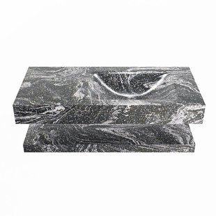 MONDIAZ ALAN-DLUX 100cm planchet Lava. Vrijhangende wastafel CLOUD rechts 1 kraangat, kleur Lava.