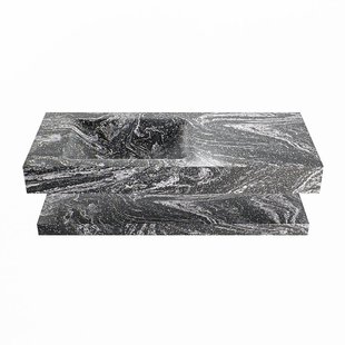 MONDIAZ ALAN-DLUX 110cm planchet Lava. Vrijhangende wastafel CLOUD links 1 kraangat, kleur Lava.