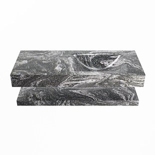 MONDIAZ ALAN-DLUX 110cm planchet Lava. Vrijhangende wastafel CLOUD rechts 1 kraangat, kleur Lava.