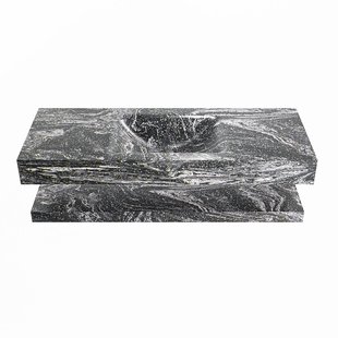 MONDIAZ ALAN-DLUX 120cm planchet Lava. Vrijhangende wastafel CLOUD midden zonder kraangat, kleur Lava.