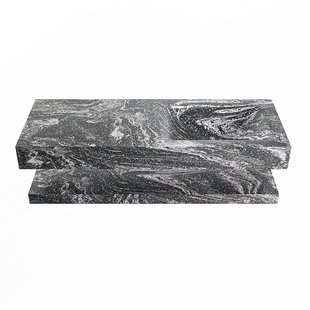 MONDIAZ ALAN-DLUX 120cm planchet Lava. Vrijhangende wastafel CLOUD rechts zonder kraangat, kleur Lava.