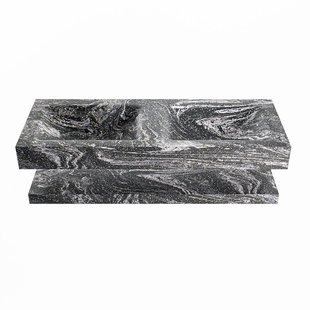 MONDIAZ ALAN-DLUX 120cm planchet Lava. Vrijhangende wastafel CLOUD dubbel zonder kraangat, kleur Lava.