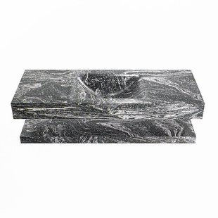 MONDIAZ ALAN-DLUX 120cm planchet Lava. Vrijhangende wastafel CLOUD midden 1 kraangat, kleur Lava.