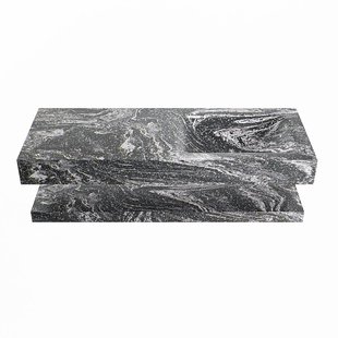 MONDIAZ ALAN-DLUX 120cm planchet Lava. Vrijhangende wastafel CLOUD rechts 1 kraangat, kleur Lava.