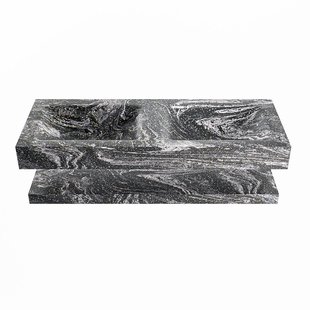 MONDIAZ ALAN-DLUX 120cm planchet Lava. Vrijhangende wastafel CLOUD dubbel 2 kraangaten, kleur Lava.