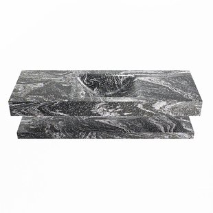 MONDIAZ ALAN-DLUX 130cm planchet Lava. Vrijhangende wastafel CLOUD midden zonder kraangat, kleur Lava.