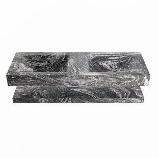 MONDIAZ ALAN-DLUX 130cm planchet Lava. Vrijhangende wastafel CLOUD dubbel zonder kraangat, kleur Lava.