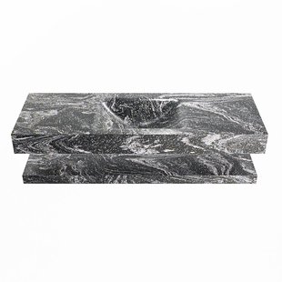 MONDIAZ ALAN-DLUX 130cm planchet Lava. Vrijhangende wastafel CLOUD midden 1 kraangat, kleur Lava.