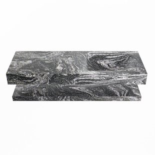 MONDIAZ ALAN-DLUX 130cm planchet Lava. Vrijhangende wastafel CLOUD rechts 1 kraangat, kleur Lava.