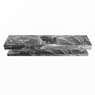 MONDIAZ ALAN-DLUX 200cm planchet Lava. Vrijhangende wastafel CLOUD midden zonder kraangat, kleur Lava.