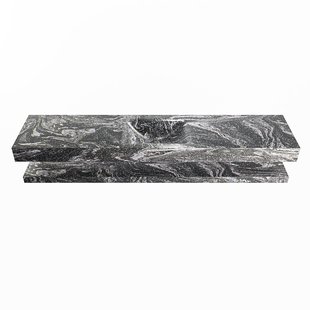 MONDIAZ ALAN-DLUX 200cm planchet Lava. Vrijhangende wastafel CLOUD midden 1 kraangat, kleur Lava.