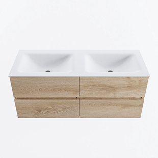 MONDIAZ VICA 120cm badmeubel onderkast Washed Oak 4 lades. Wastafel CLOUD dubbel 2 kraangaten, kleur Talc. MONDIAZ VICA 120cm badmeubel onderkast Washed Oak 4 lades. Wastafel CLOUD dubbel 2 kraangaten, kleur Talc.
