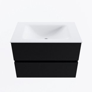 MONDIAZ VICA 70cm badmeubel onderkast Urban 2 lades. Wastafel CLOUD midden zonder kraangat, kleur Talc.