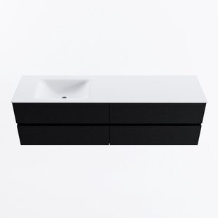 MONDIAZ VICA 170cm badmeubel onderkast Urban 4 lades. Wastafel CLOUD links 1 kraangat, kleur Talc.