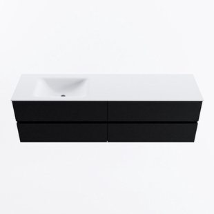 MONDIAZ VICA 170cm badmeubel onderkast Urban 4 lades. Wastafel CLOUD links zonder kraangat, kleur Talc.