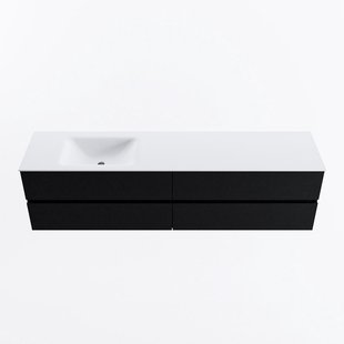 MONDIAZ VICA 190cm badmeubel onderkast Urban 4 lades. Wastafel CLOUD links zonder kraangat, kleur Talc.