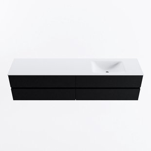 MONDIAZ VICA 200cm badmeubel onderkast Urban 4 lades. Wastafel CLOUD rechts 1 kraangat, kleur Talc.