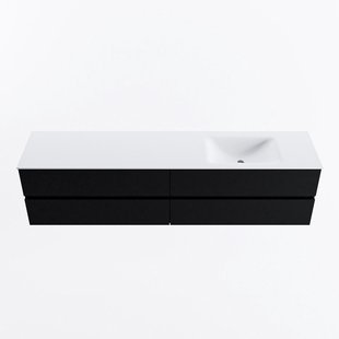 MONDIAZ VICA 200cm badmeubel onderkast Urban 4 lades. Wastafel CLOUD rechts zonder kraangat, kleur Talc.