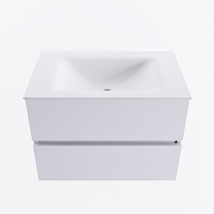 MONDIAZ VICA 70cm badmeubel onderkast Cale 2 lades. Wastafel CLOUD midden 1 kraangat, kleur Talc.