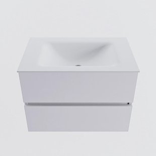 MONDIAZ VICA 70cm badmeubel onderkast Cale 2 lades. Wastafel CLOUD midden zonder kraangat, kleur Talc.