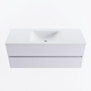 MONDIAZ VICA 120cm badmeubel onderkast Cale 2 lades. Wastafel CLOUD midden zonder kraangat, kleur Talc.