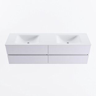 MONDIAZ VICA 170cm badmeubel onderkast Cale 4 lades. Wastafel CLOUD dubbel 2 kraangaten, kleur Talc.