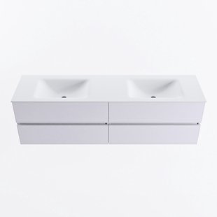 MONDIAZ VICA 170cm badmeubel onderkast Cale 4 lades. Wastafel CLOUD dubbel zonder kraangat, kleur Talc.