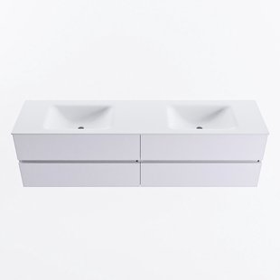 MONDIAZ VICA 180cm badmeubel onderkast Cale 4 lades. Wastafel CLOUD dubbel 2 kraangaten, kleur Talc.