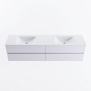 MONDIAZ VICA 190cm badmeubel onderkast Cale 4 lades. Wastafel CLOUD dubbel zonder kraangat, kleur Talc.