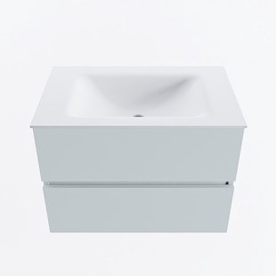 MONDIAZ VICA 70cm badmeubel onderkast Clay 2 lades. Wastafel CLOUD midden 1 kraangat, kleur Talc.