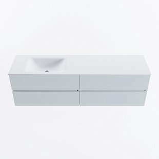 MONDIAZ VICA 170cm badmeubel onderkast Clay 4 lades. Wastafel CLOUD links 1 kraangat, kleur Talc.