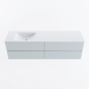 MONDIAZ VICA 170cm badmeubel onderkast Clay 4 lades. Wastafel CLOUD links zonder kraangat, kleur Talc.